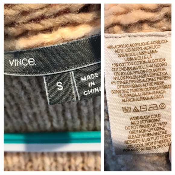 Vince v-neck wool blend ombré stripe cardigan - Picture 9 of 10